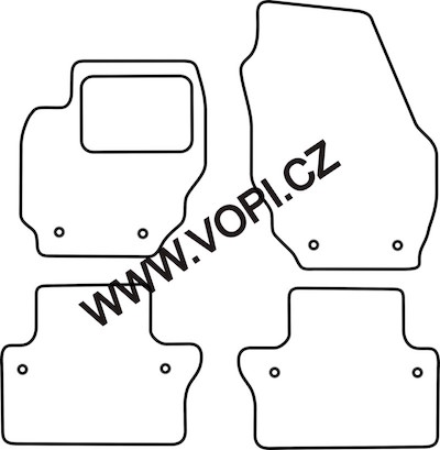 Přesné gumové koberce béžové / šedé Volvo V70/XC70 2007->
